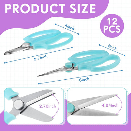 12 Pcs Gardening Tools Flower Scissors Flower Bar Supplies Pastel Rainbow Color Pruning Scissors