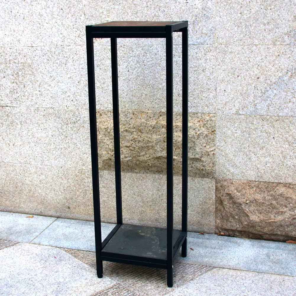 Zhongma 2 Tier 39.5" Tall Plant Stand with Slate Top, 12.4 x 10.63 x 39.5 inches, Square Flower