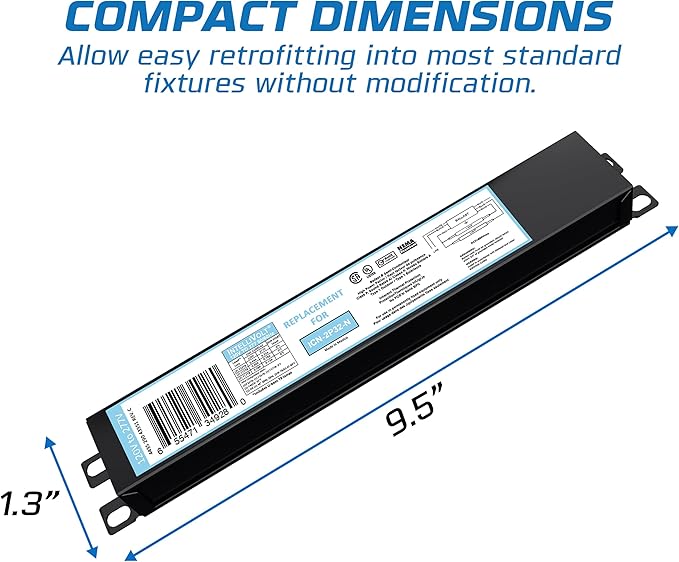 10 Pack - Replacement for ICN-2P32-SC 1 & 2 Lamp T8 Fluorescent Electronic Ballast - 120-277 Volt
