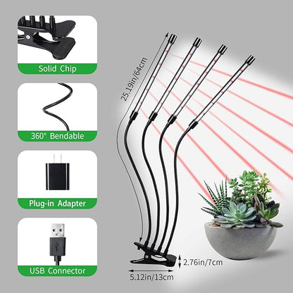 Grow Lights for Indoor Plants,168 LEDs Clip Plant Lights, Full Spectrum LED Plant Growing Lamps