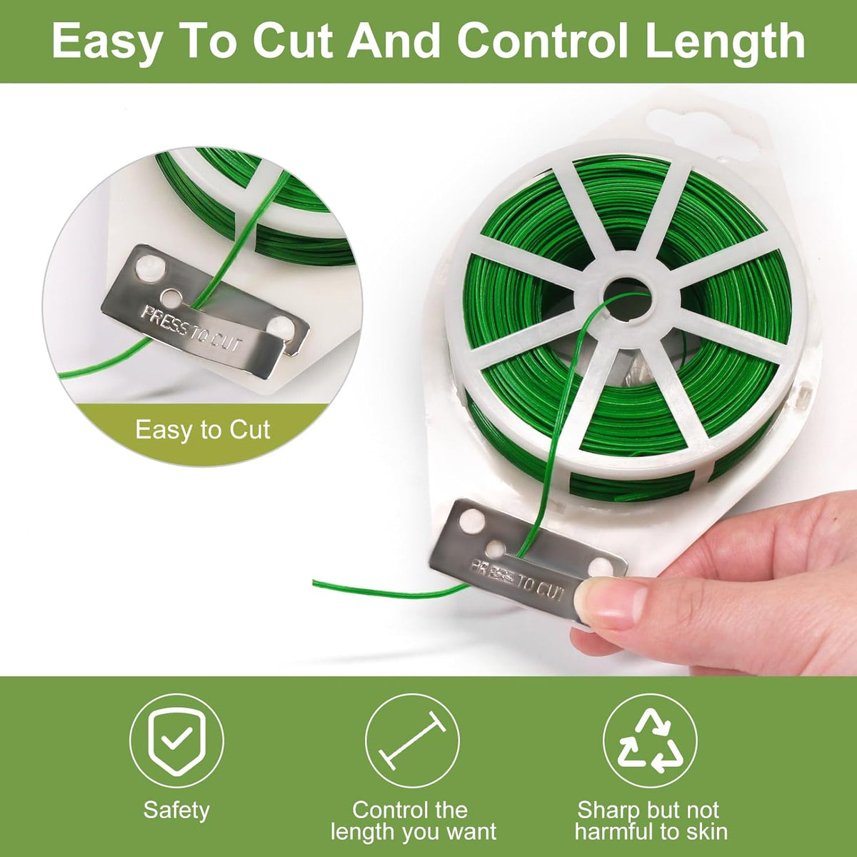 SumDirect Plant Ties,1312FT/400m Green Garden Twist Ties with Cutter for Gardening Plants Growth
