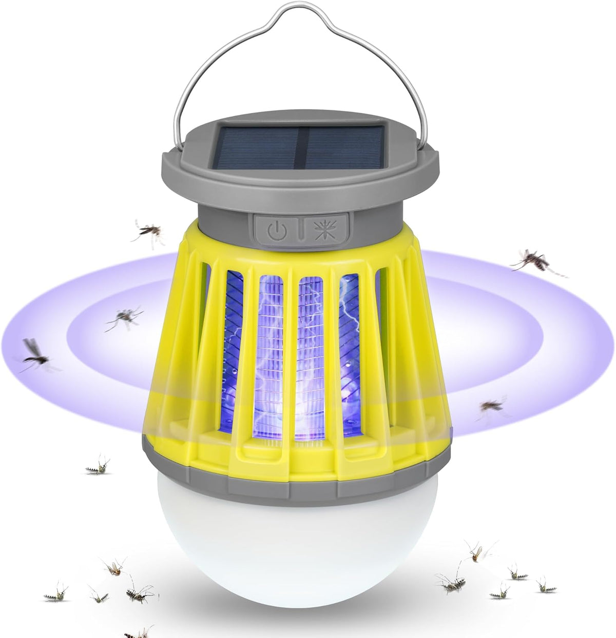 Solar Bug Zapper Outdoor Waterproof, Portable Mosquito Zapper, 2-in-1 Cordless & Rechargeable Bug