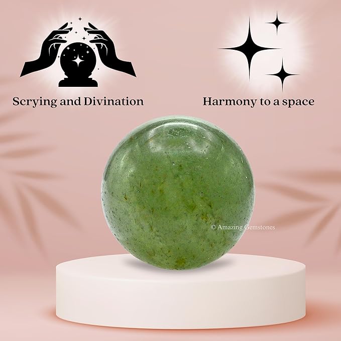 Amazing Gemstone Green Aventurine Crystal Ball - 1 Inches Crystal Sphere Meditation Balls for