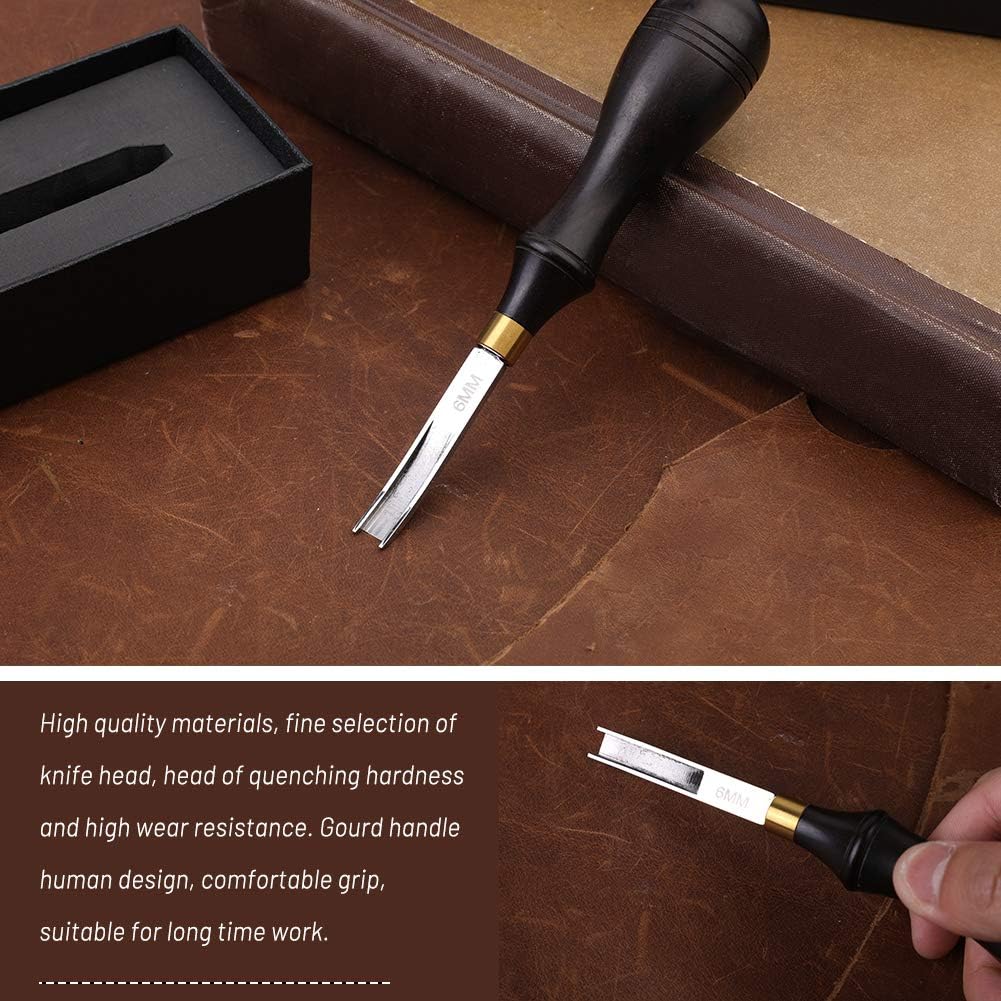 Leather Edge Beveler Tool, French Skiver, 6mm Wide Mouth Leather Edge Trimmer Skiving Crafting