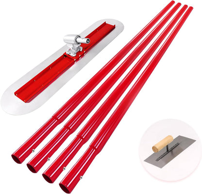Bull Float Concrete Bull Float Tool Kit 48"x12" Fresno Round End Stainless Steel Board Kit Tool