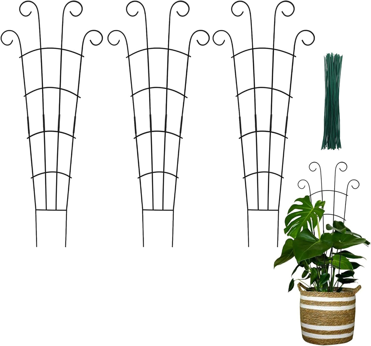 30 Inch Plant Trellis Indoor for Potted Plants 3 Pack Indoor Plant Trellis for Climbing Plants