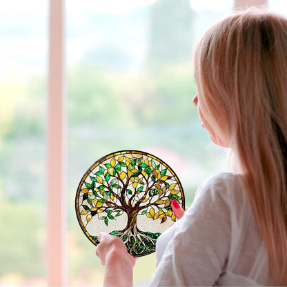 Tree of Life Stained Glass Window Hanging World Tree Sun Catcher Gifts for Women Handmade