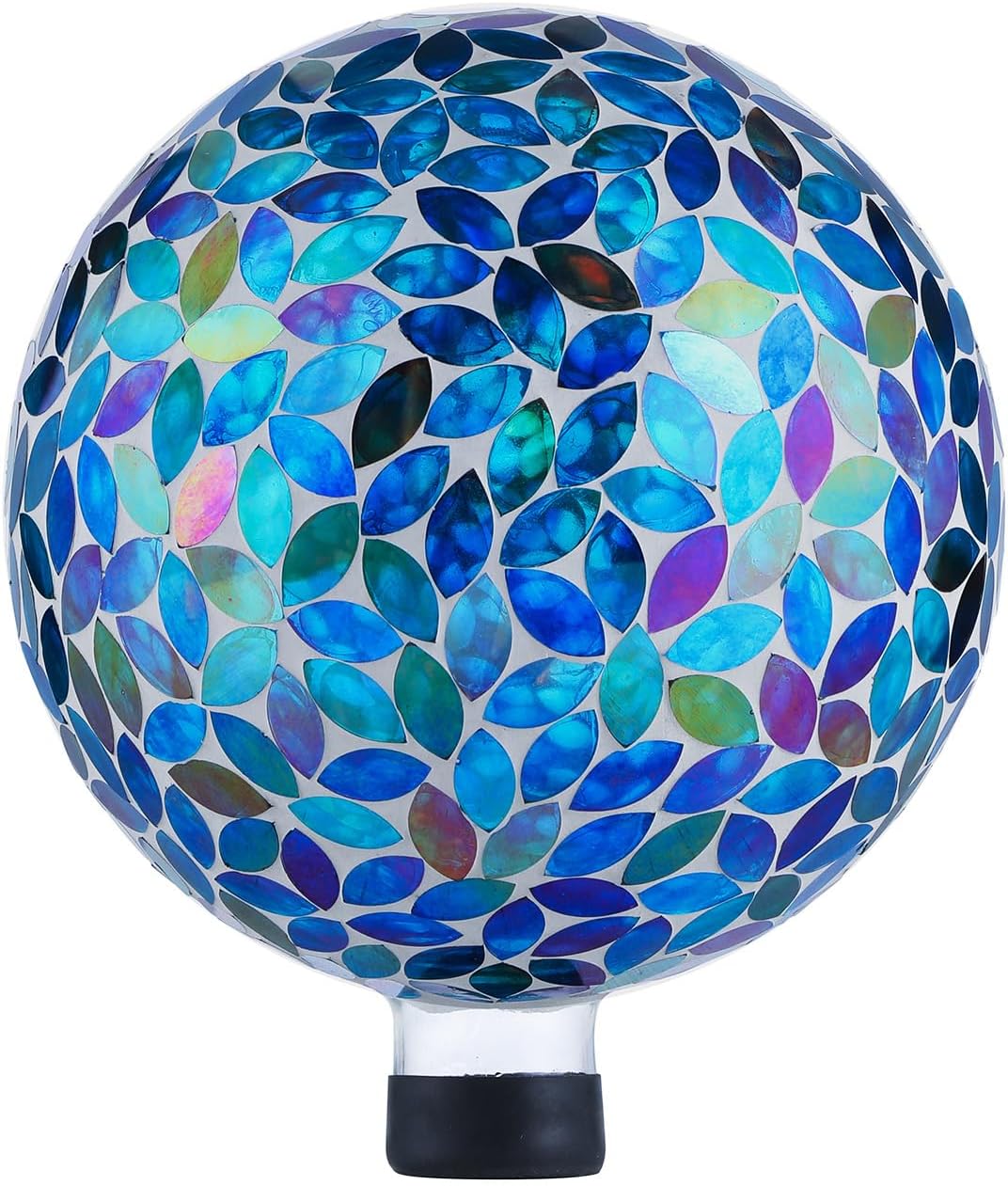 VOREEN 10-Inch Gazing Ball Glass Mosaic Gazing Globe, Handmade Outdoor Reflective Ball Yard