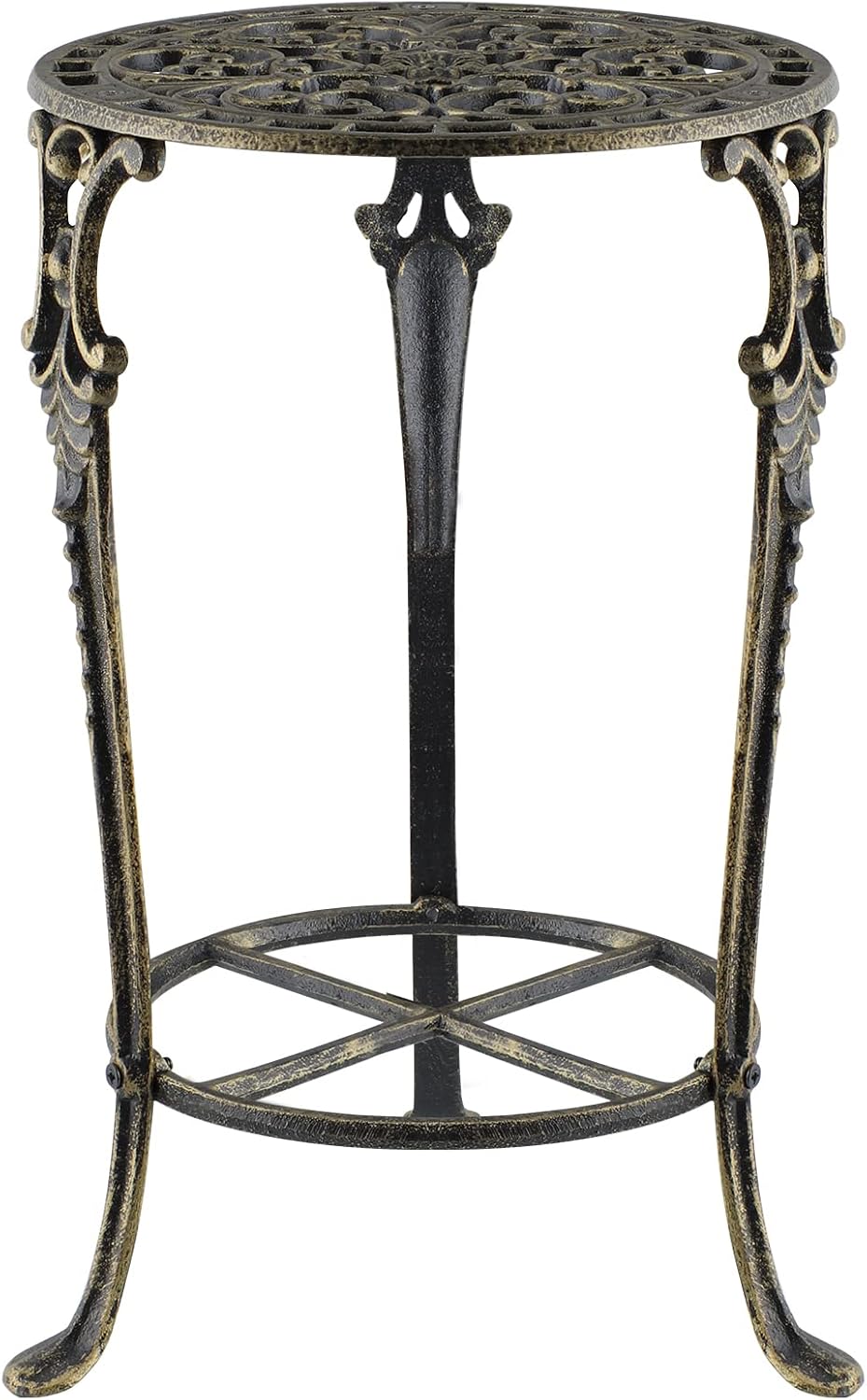MDLUU Cast Iron Potted Plant Stand 18.8 Inch Tall, 2-Tier Planter Rack, Heavy Duty Flower Pot