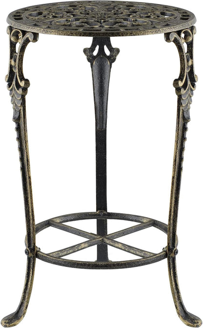 MDLUU Cast Iron Potted Plant Stand 18.8 Inch Tall, 2-Tier Planter Rack, Heavy Duty Flower Pot