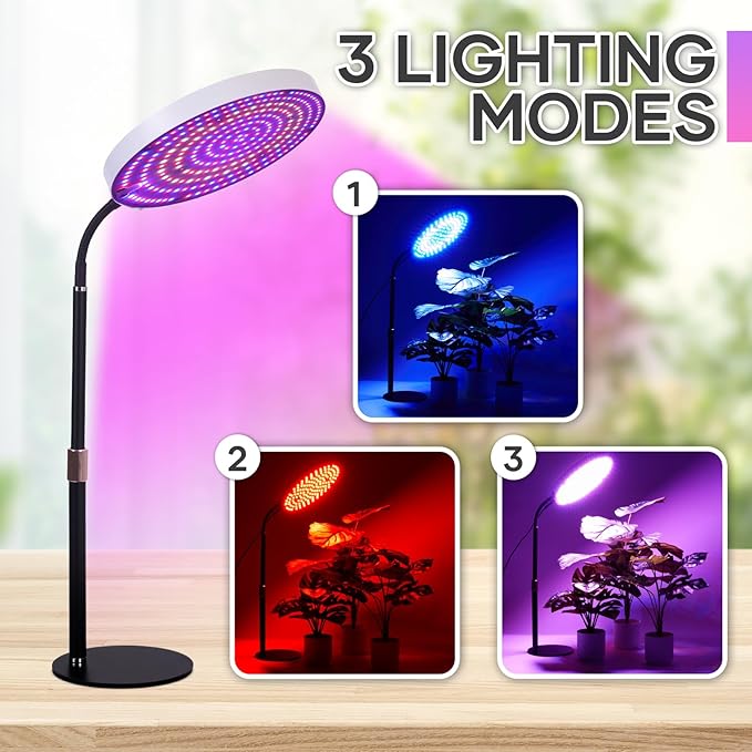 Desk Grow Light, 288 LEDs Red Blue White Full Spectrum Plant Light for Indoor Plants,3490 Lumen