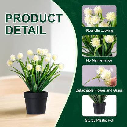3 Pack Fake Small Plant Artificial Potted Flowers for Home Decor Fake Flower Plant Greenery Mini