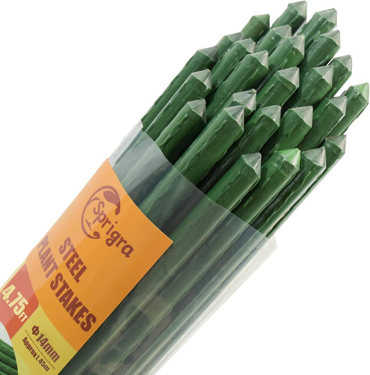 Plant Stakes 6ft, Steel Garden Stakes 6 Feet 25 Pack, Sturdy Plant Support for Climbing Plants