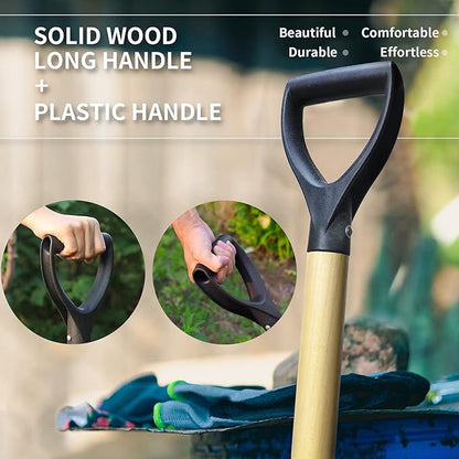 Square Shovel, Shovels for Digging with D-Handle, Overall 41-Inch Long Garden Shovel, Transfer