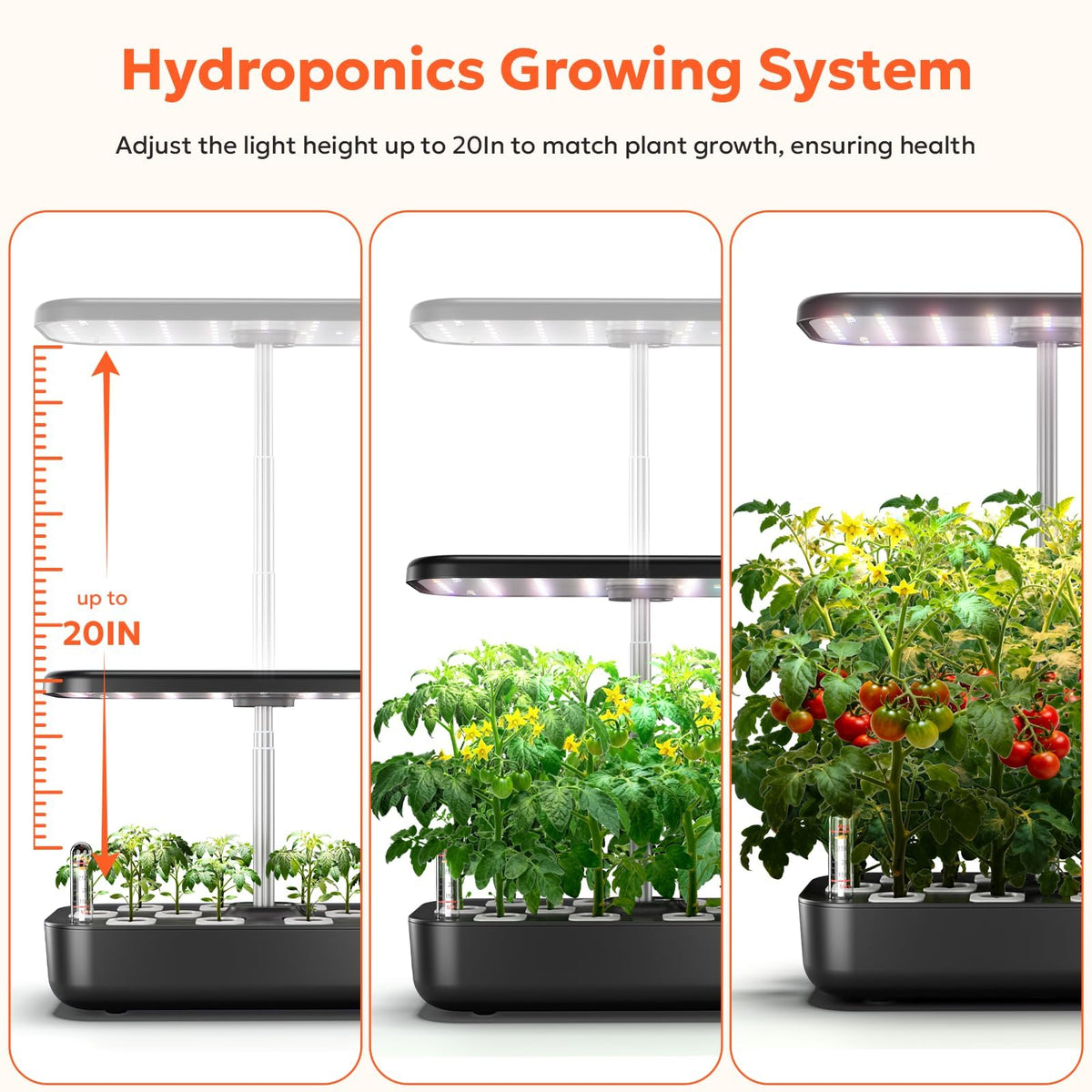 owltron Hydroponics Growing System Kit, 12 Pods Indoor Herb Garden with 24W LED Grow Light Full