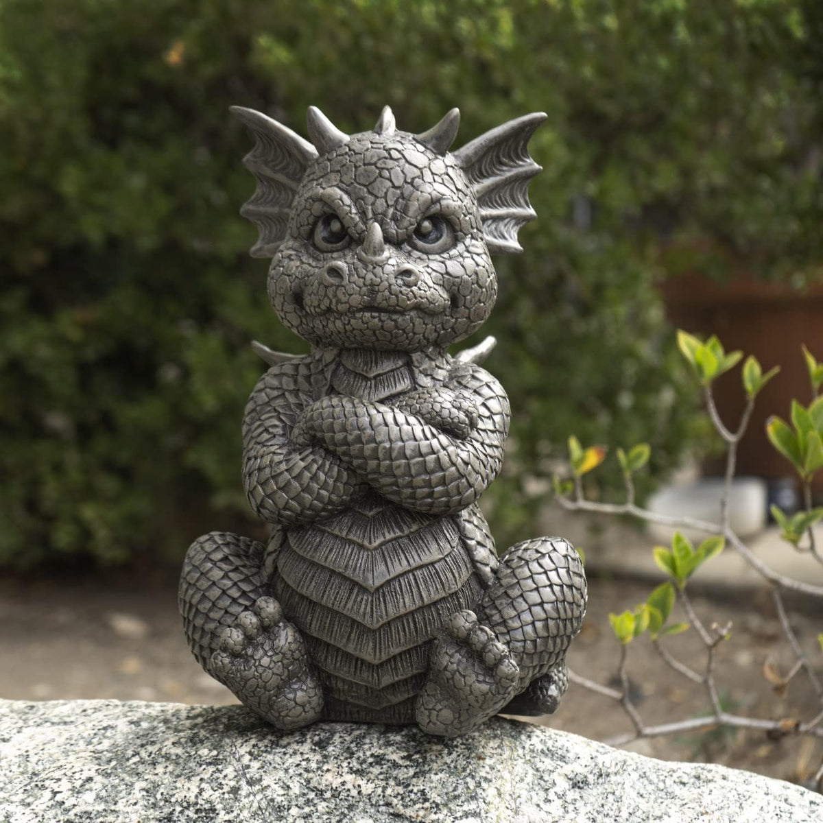Pacific Giftware Garden Dragon Angry Outdoor Statue, 10.25-inch Height, Outdoor Decoration