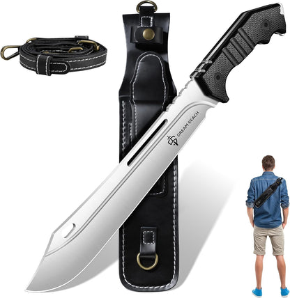 Dream Reach Heavy Duty Machete - Portable Full Tang Outdoor Knife with Sheath Strap for Camping