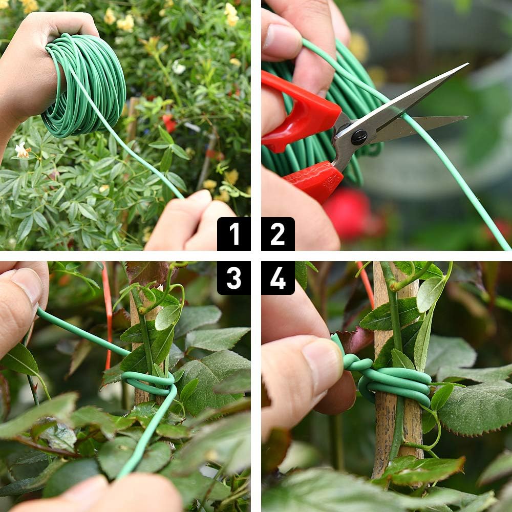 Green Soft Twist Tie Tomato Plant Tie TPR Garden Supply, for Supporting Plants and Home Organizing