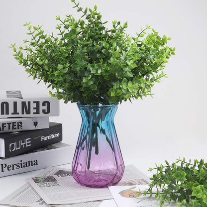 RECUTMS 8 Bundles Artificial Eucalyptus Artificial Grasses Fake Greenery Boxwood Stems Fake Plants
