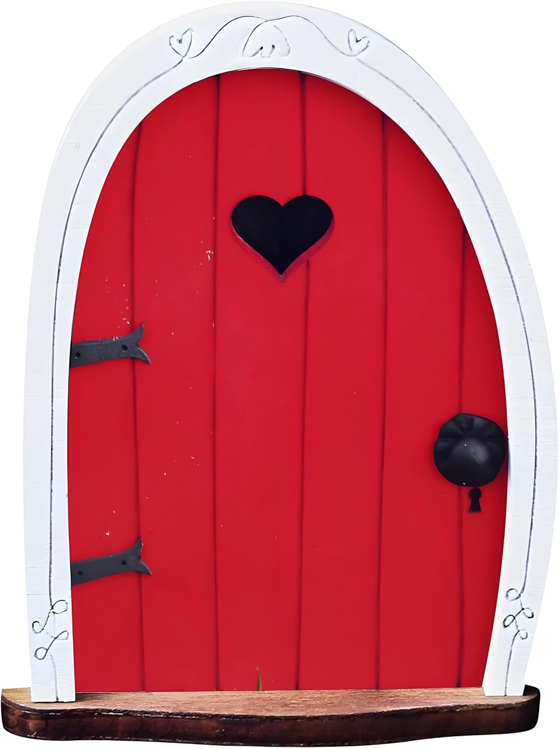 Red Streak Whimsical Miniature Fairy Door - Handcrafted 3D Mini Woodland Portal Tree Accessory for