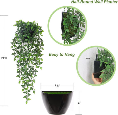 Artificial Hanging Plants,1 Pack Fake Wall Plants,Faux Mandala Vines Potted Plants,Plastic Greenery