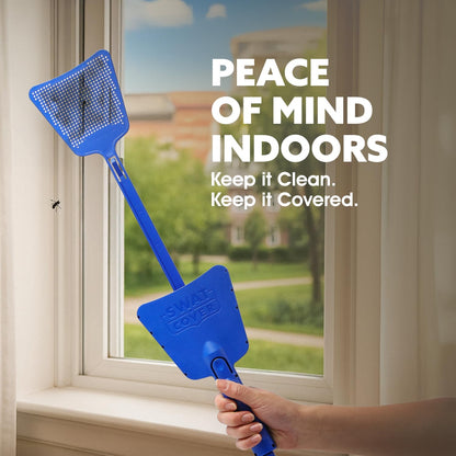 Improved Fly and Bug Swatter w/Integrated Cover, Flexible Bug Smasher for Flies and Bugs Swatting