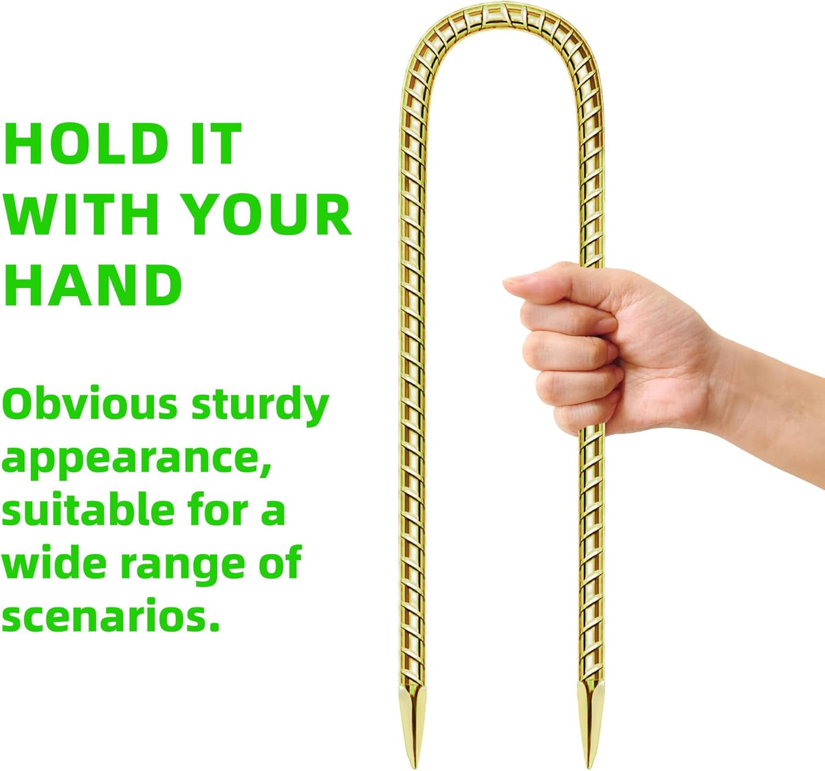 22 Pack 12 Inch Rebar Stakes Anti-Rust Galvanized Steel U Shape Hook Strong Ground Anchors for