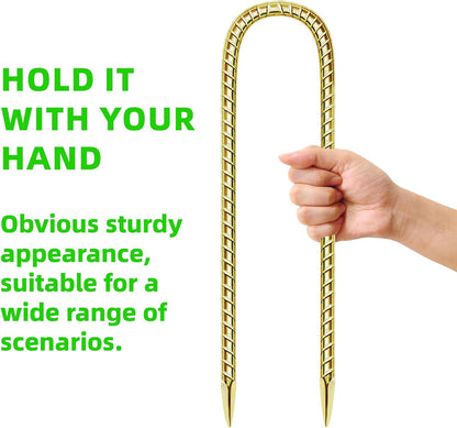 22 Pack 12 Inch Rebar Stakes Anti-Rust Galvanized Steel U Shape Hook Strong Ground Anchors for