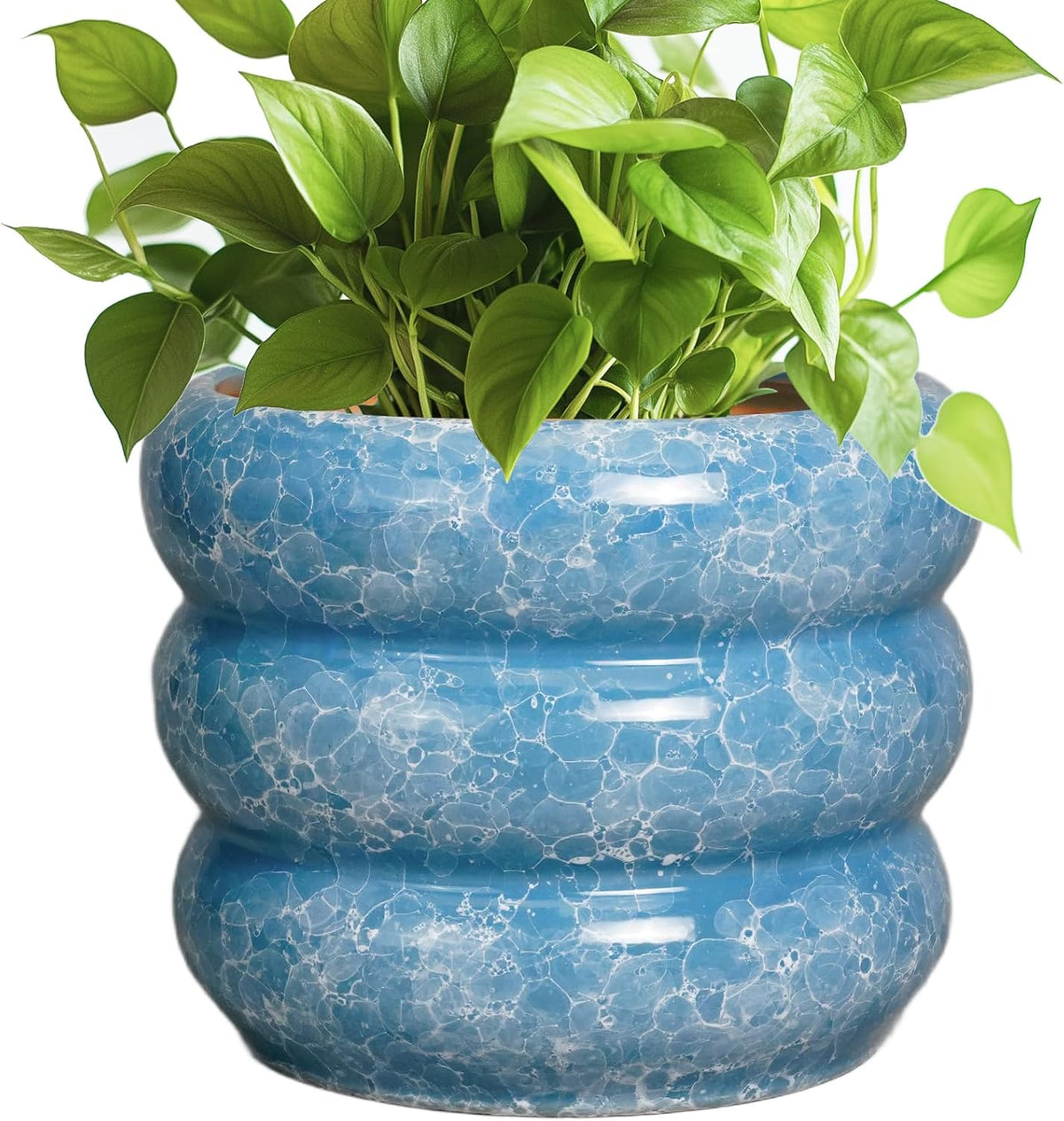 SQOWL 8 Inch Plant Pot with Drainage Hole - Ceramic Pot for Plants Outdoor Planter for Indoor