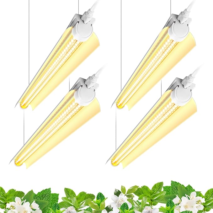 Barrina Grow Light Bulb, 96W(4 x 24W), Full Spectrum 2FT LED Grow Light, V-Shape T8 LED Grow Light