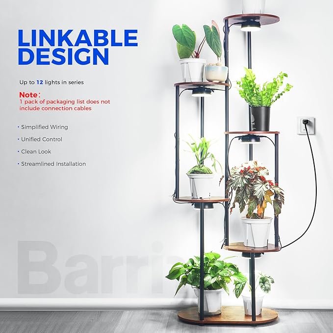 Barrina Orbgrow OG09 Puck LED Grow Light, 5000K 9W(135 Watt Equiv), Plant Lights for Indoor Plants
