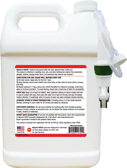 Nature's MACE 1 Gal Rodent Repellent Spray, Mouse & Rat Control for Car Engines, Repel Mice, Indoor