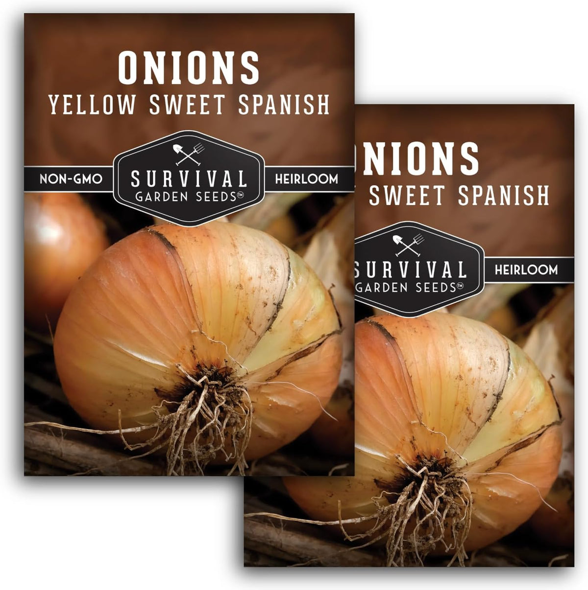 Yellow Sweet Spanish Onion Seed for Planting - 2 Packets with Instructions to Plant and Grow Long