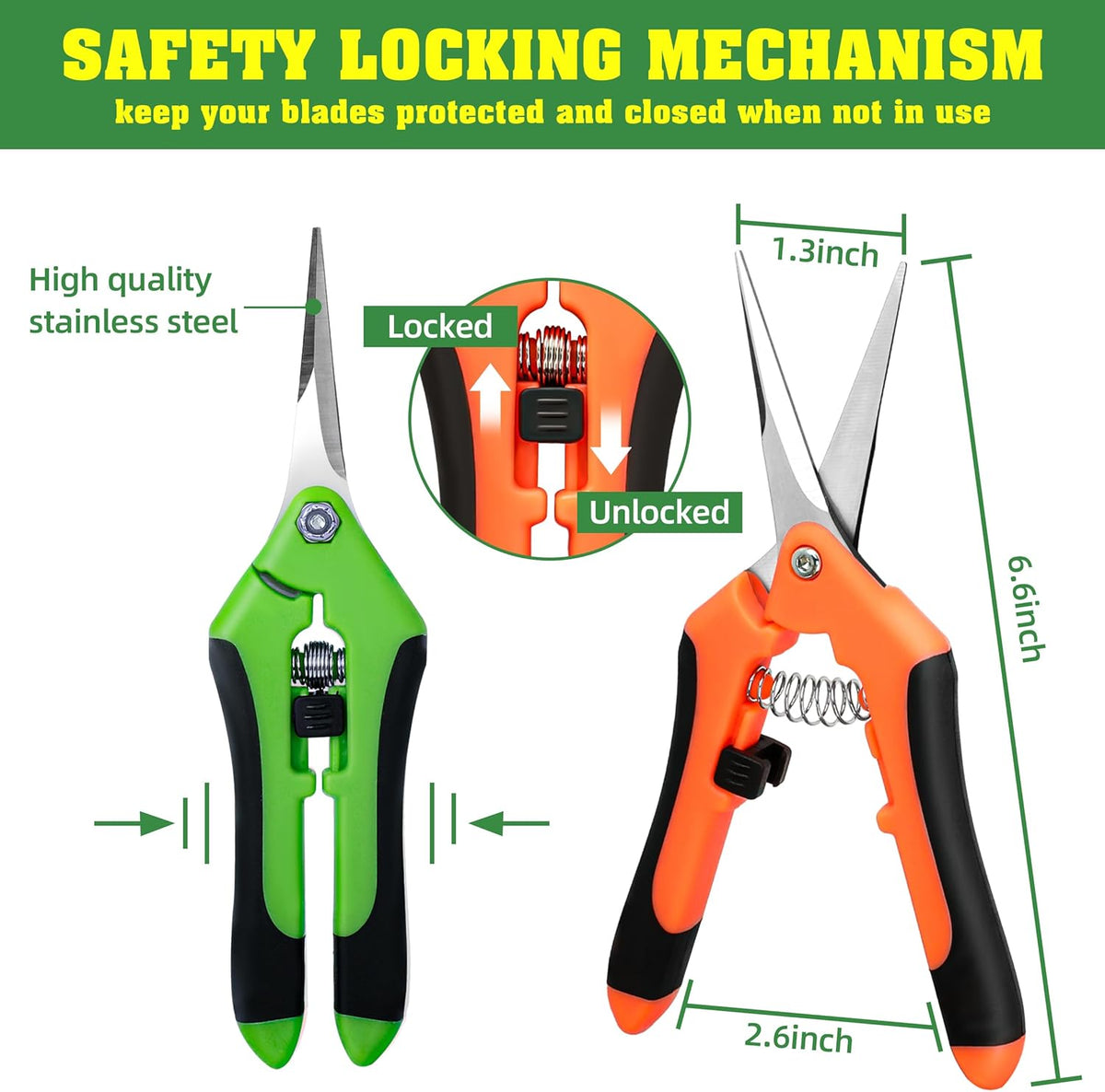4 Pack Garden Shears, Stainless Steel Shears Gardening Tools, Scissors, Garden Clippers, Pruning