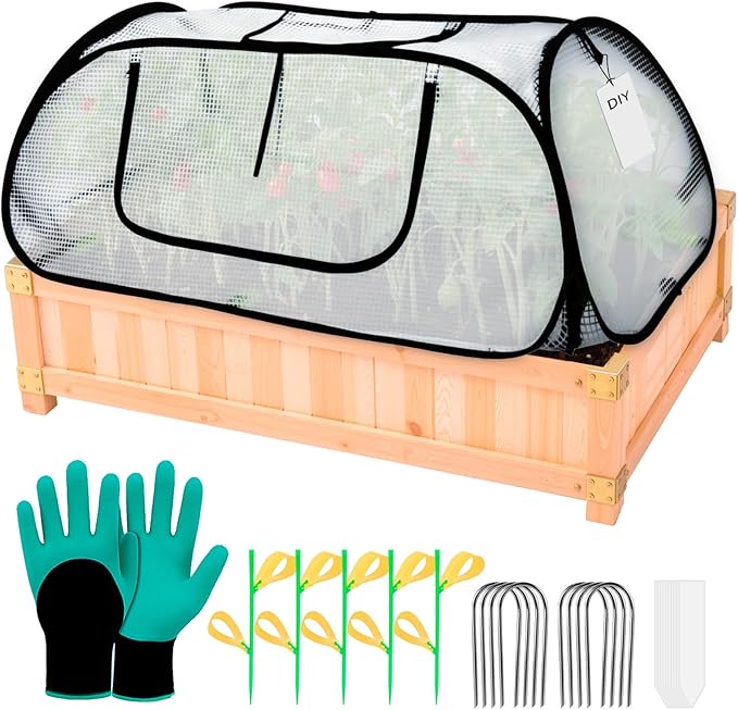 Garden Covers for Raised Beds, Pop Up Raised Garden Bed Cover, Garden Row Plants Cover Accelerator