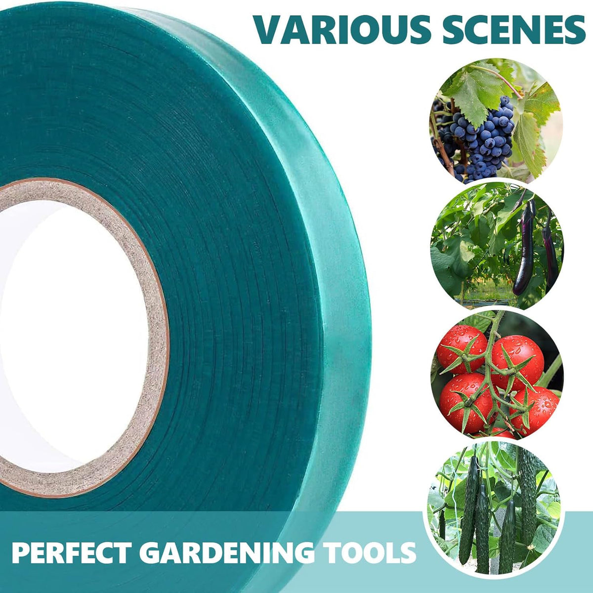 20 Pack Total 2700 Feet Stretch Tie Tape Roll 1/2" Garden Tape Sturdy Garden Plant Ties Green Vinyl