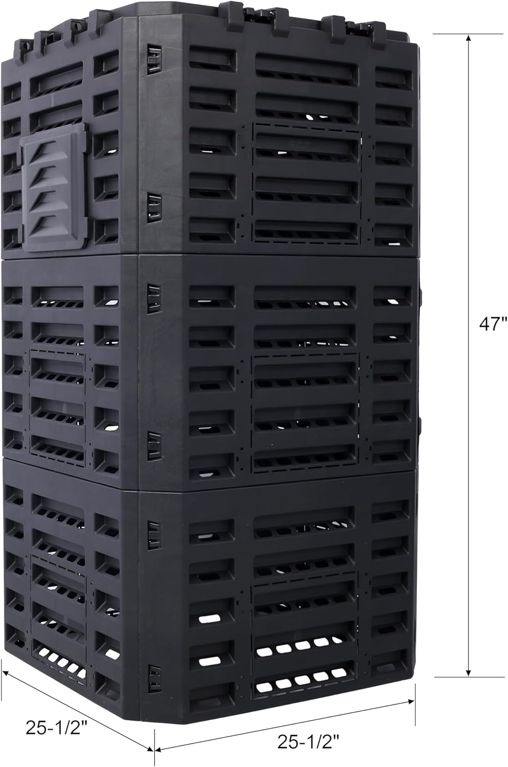 Black Garden Composter Bin - 132 Gallons of Recycled Plastic for Easy Assembly & Aerating