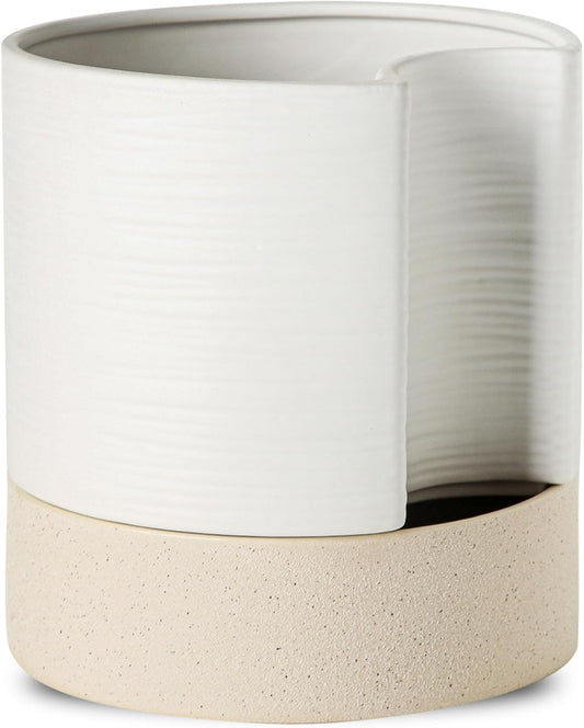 Nihow Self Watering Plant Pot: 8 Inch Ceramic Planter with Drainage Hole & Water Storage Plus for