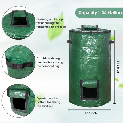 MyLifeUNIT Compost Bins Outdoor, Composting Bin for Outside Garden, Reusable Garden Yard Waste Bag