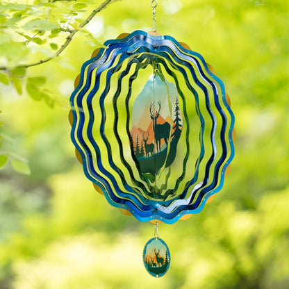 Light Catcher Elks Wind Spinner for Outdoor, 12 inch Hanging Wind Spinners Garden Yard Patio Window