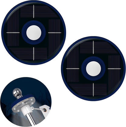 ZMTECH 2PC Flag Pole Light Solar Powered, Waterproof Solar Flag Pole Light for 5-10FT Flag Poles