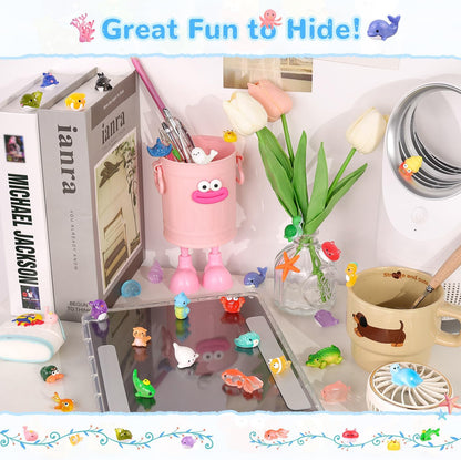 45PCS Mini Resin Animals Tiny Cute Ocean Figurines, Miniature Sea Figures to Hide, Little Animal