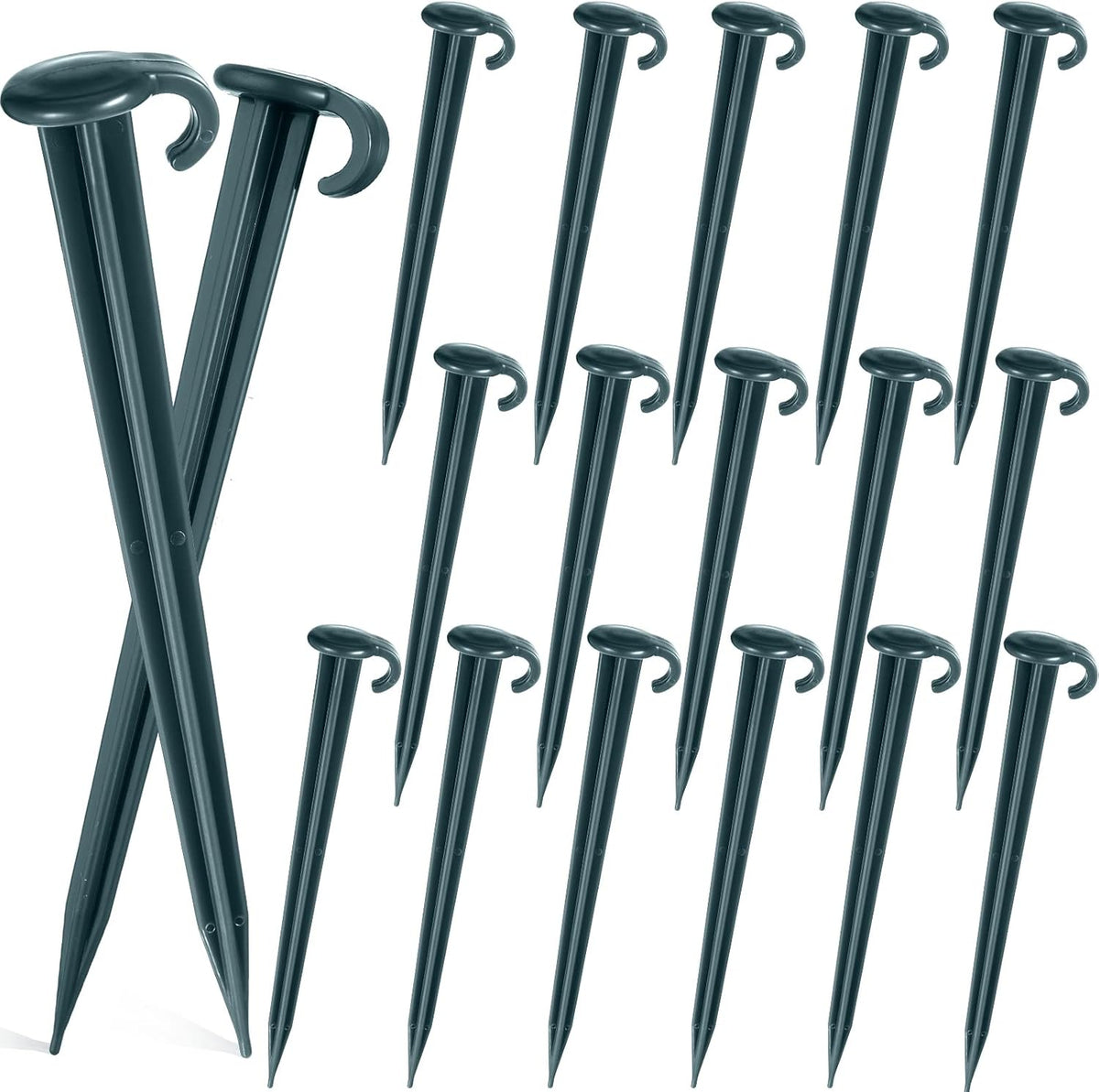 Vicenpal 18 Pcs 7 Inch Plastic Yard Stakes Inflatables Heavy Duty Plastic Garden Stakes for Tent