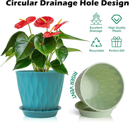 GARDIFE 7/6.5/6/5.5/5/4.5/4 inch Plant Pots, 7 Pack Flower Pots Indoor Outdoor, Planters with