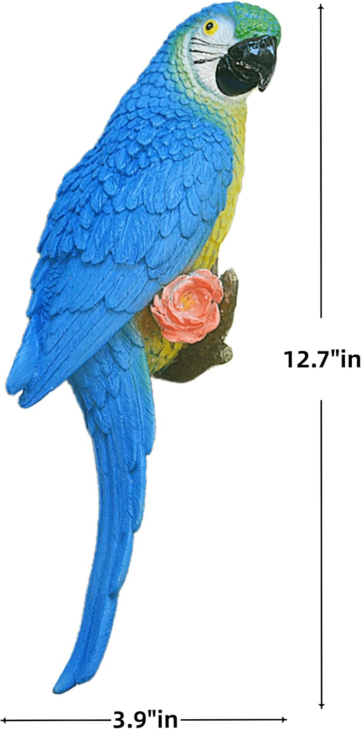 Bird Statue Garden Decorations,Outdoor Resin Bird Figurine Decoration,Bird Statue Real Parrot