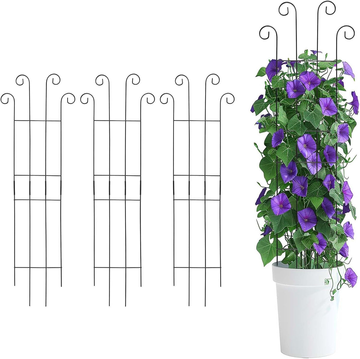 4 Pack 32 Inch Plant Trellis Outdoor Metal Trellis for Climbing Plants Indoor Garden Trellis for