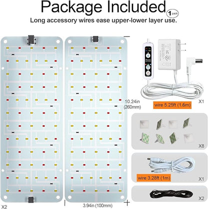DOMMIA Grow Light, 20W Ultra-Thin Panel Grow Lights for Indoor Plants, High PPFD Full Spectrum