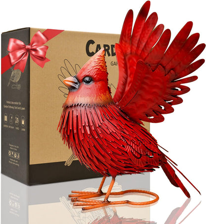 Nacome Cardinal Garden Decor Metal Yard: Art Outdoor Sculptures & Statues Large Red Bird Ornaments