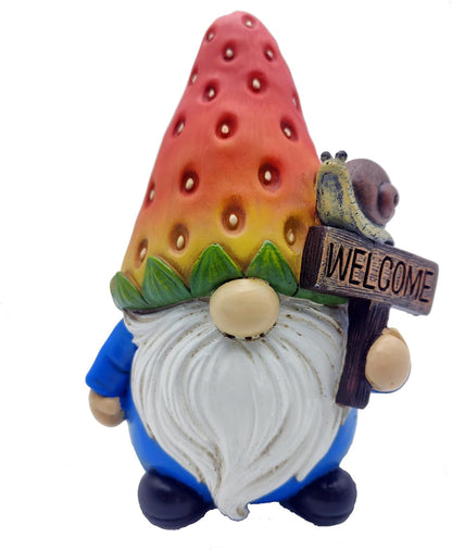 Strawberry Gnome Garden Decor Statue Cute Outdoor Statue Ideal Gnome Decoration Gift for Gardens