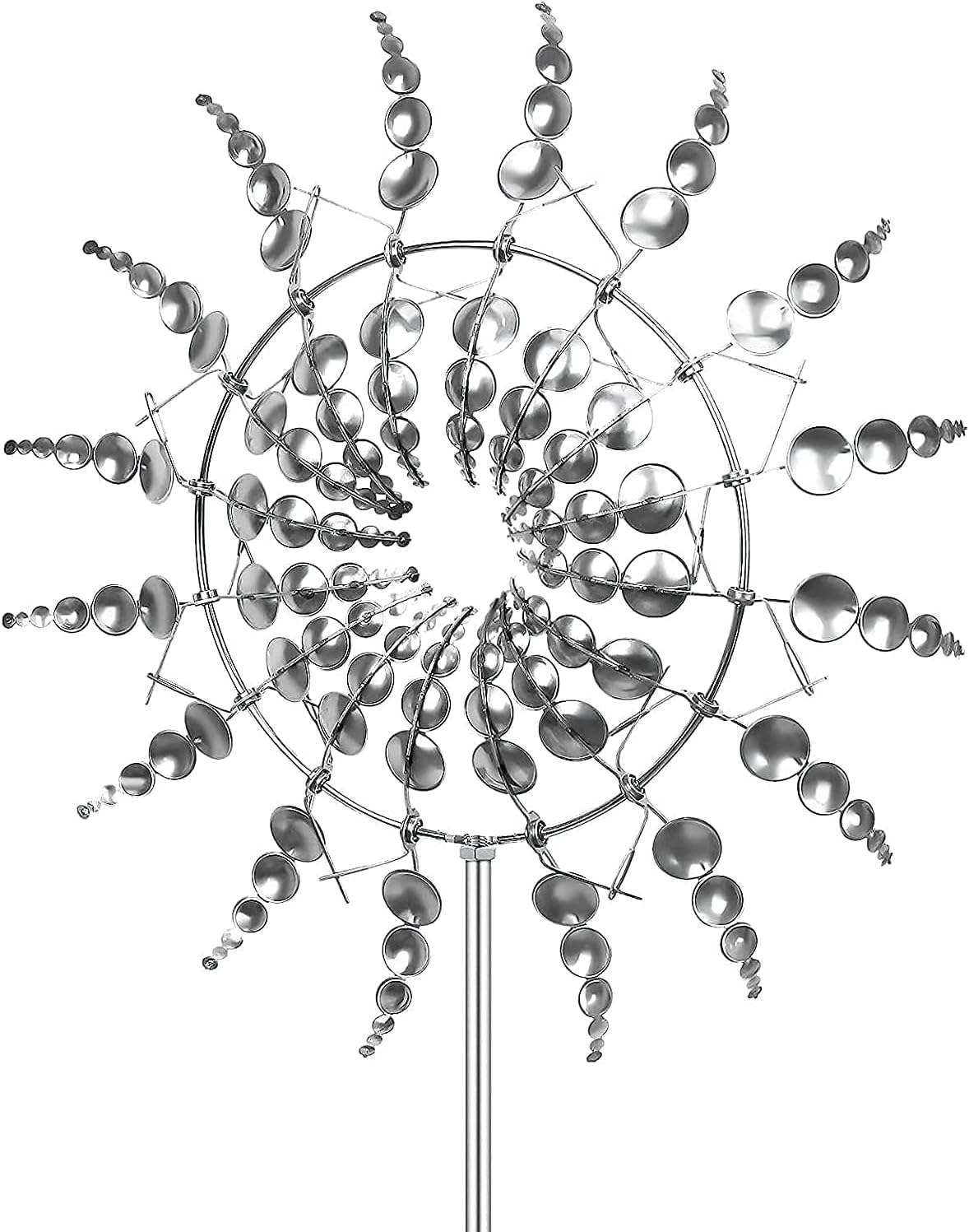 Magical Metal Windmill, Stainless Steel Windmill,Kinetic Metal Wind Spinners Garden Stake, 3D Wind